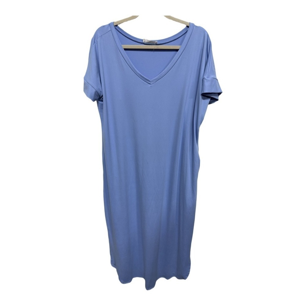 Zenana Oversized Caftan Style Maxi Dress Side Slit Pockets Boho Casual Size M